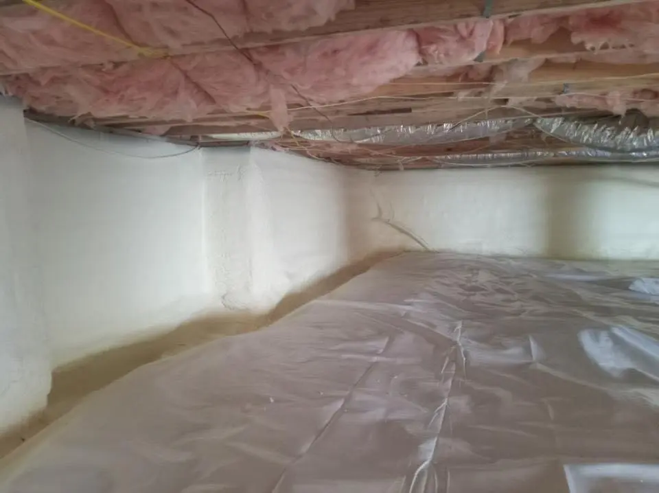 Crawl space encapsulation with closed-cell spray foam for Attic Insulation in St. Marys