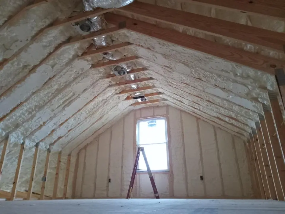 Spray foam roofing application for Crawl Space Insulation project in St. Marys